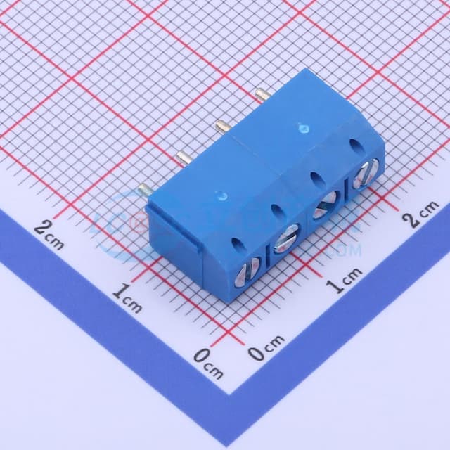 1x4P 5mm 直插 排数:1 每排P数:4 【螺钉】实物图