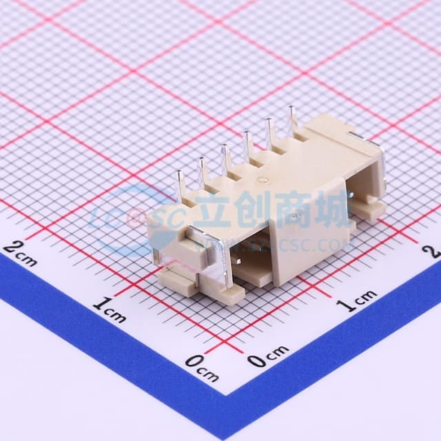 1x6P 间距:2.5mm 立贴实物图