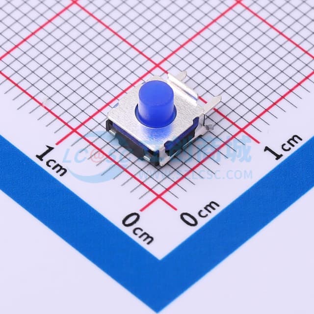 侧插防水轻触开关 硅胶蓝钮 320gf实物图