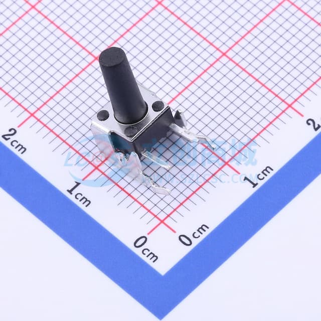 6*6*12.5mm 卧插 轻触开关 【插件】实物图