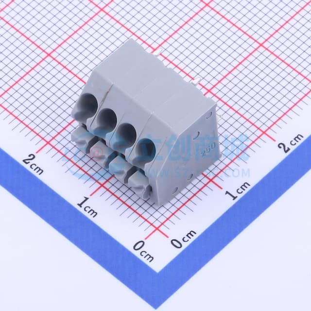 1x4P 3.5mm 每排P数:4 排数:1 【弹簧】实物图