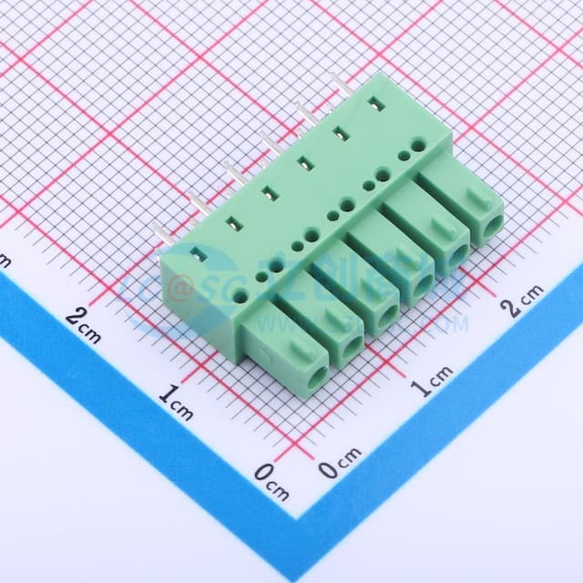 1x6P 3.81mm 排数:1 每排P数:6 【插件】实物图