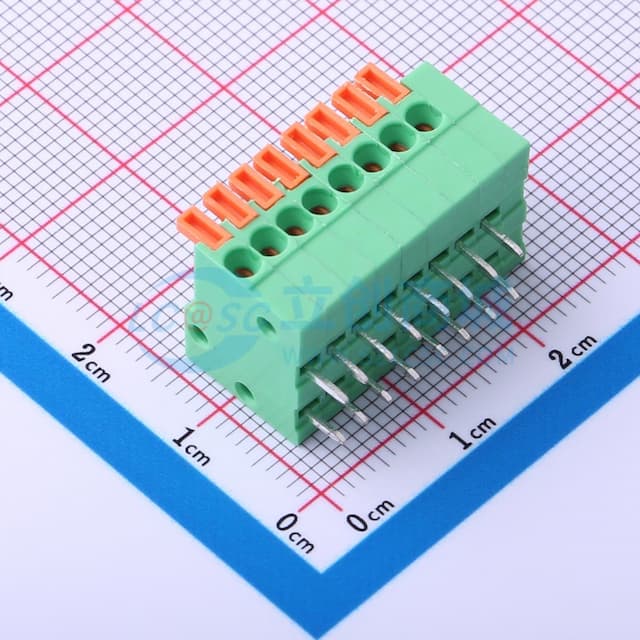 1x8P 2.54mm 每排P数:8 排数:1【插件】实物图