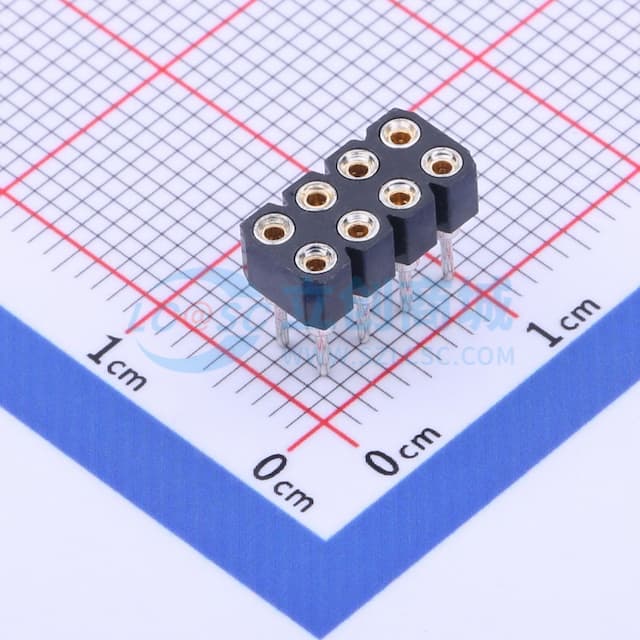 间距:2.54mm 2x4P 直插 【插件】实物图