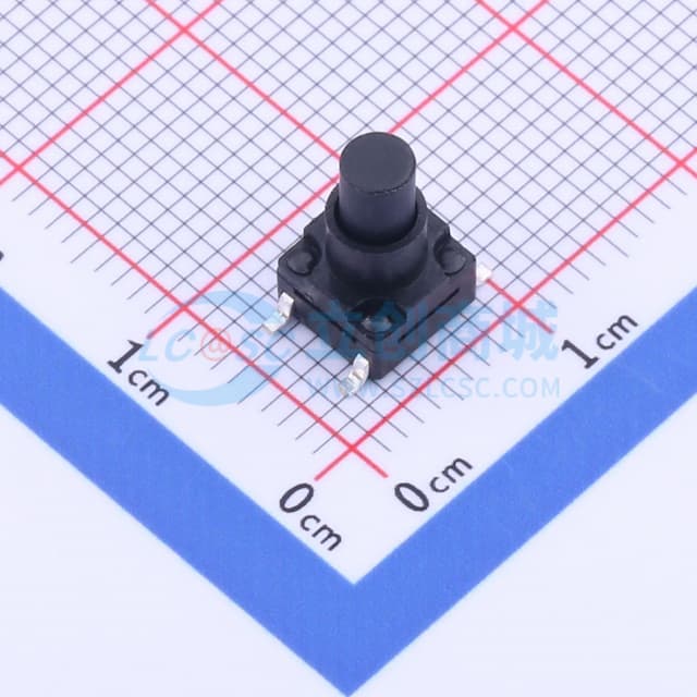 带胶套 防水 6.2x6.2x10.5 带胶套贴片防水开关实物图