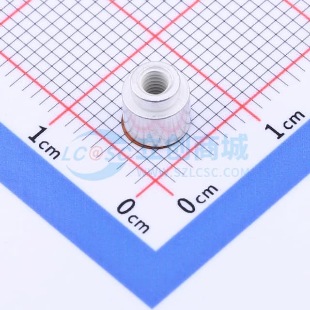 雄和远景，电路板表贴圆螺母柱，M2.5Xφ5.56X4+1.53，铜镀锡，编带装实物图