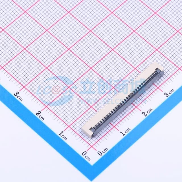 间距:1mm P数:28P 翻盖式 下接实物图