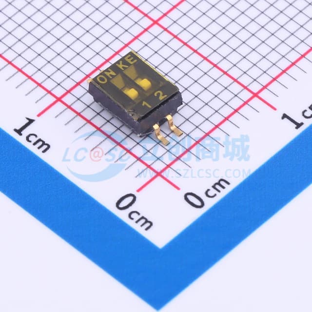 1.27mm 2位贴片拨码开关(S脚)实物图