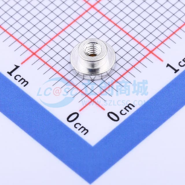 雄和远景，电路板表贴圆螺母柱，M2Xφ5.56X1+1.53，铜镀锡，编带装实物图