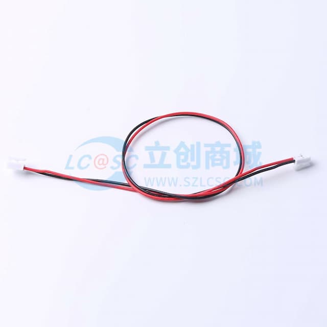 DEALON(德艺隆)HY2.0mm带扣 端子线UL1007#26 红/黑 双头同向 L=300mm 2PLYS200-100726-300-2P实物图