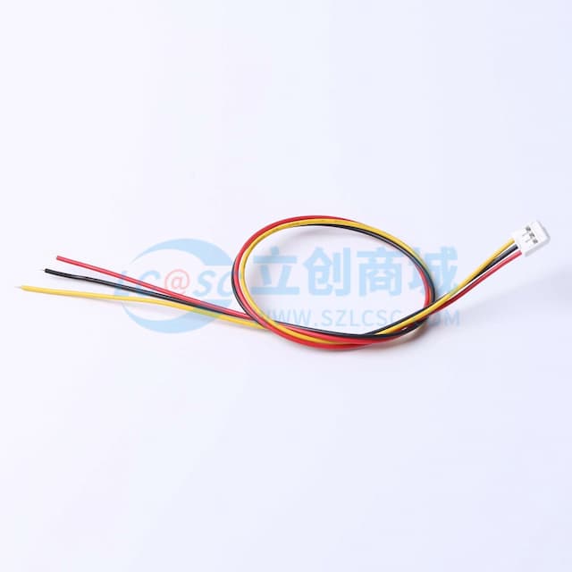 DEALON(德艺隆)HY2.0mm 带扣 端子线UL1007#26 红/黑/黄 单头接锡 L=300mm 3PLYN200-100726-300-3P实物图