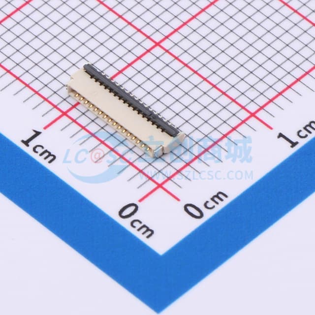 翻盖式 双侧触点/上下接 P数:16P 间距:0.5mm实物图