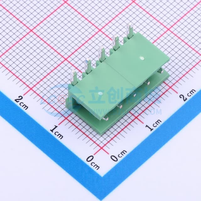 绿色 1x5P 3.96mm 排数:1 每排P数:5【插件】实物图