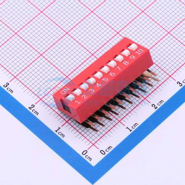 间距2.54mm 10位拨码开关实物图