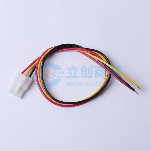 4.20mm (MX5557)HSG,公胶壳,单排,V2料,3P端子线，长度300，单端镀锡实物图