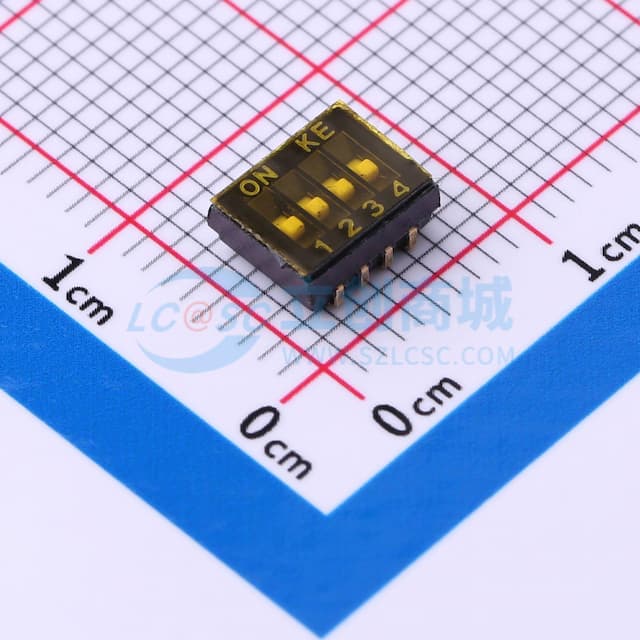1.27mm 4位贴片拨码开关(J脚)实物图