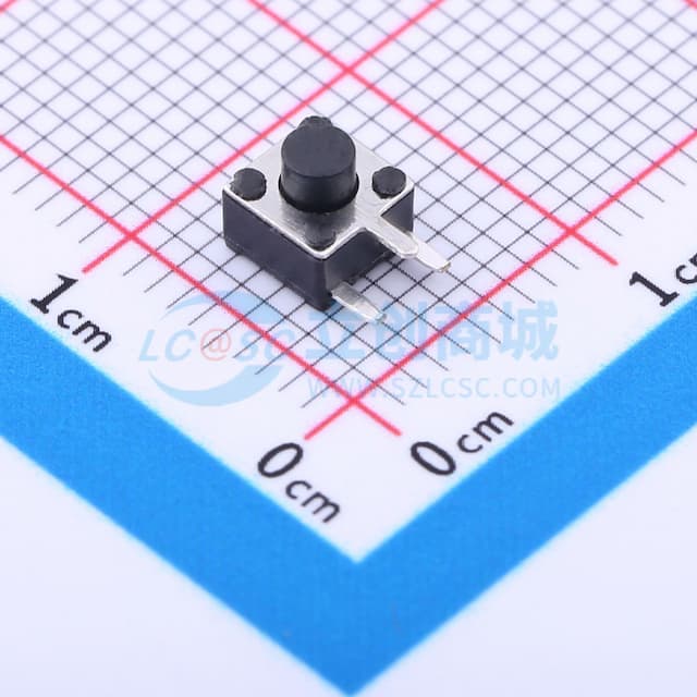 4.5*4.5*4.3mm 卧插 轻触开关【插件】实物图