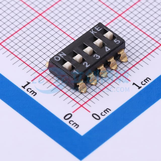 2.54mm 5位贴片高柄拨码开关卷装实物图