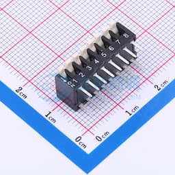 2.54mm间距 8P琴键式 黑色侧拨开关缩略图