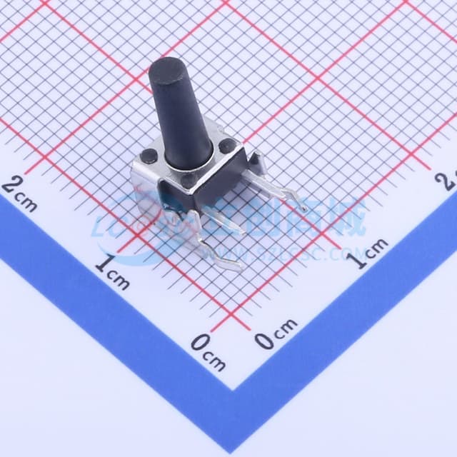 6*6*13mm 卧插 轻触开关 【插件】实物图