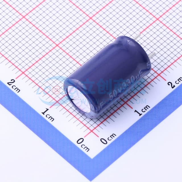 330uF ±20% 50V CLEAR 紫色PET实物图
