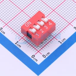 间距2.54mm 平拨,凸起式4位拨码开关缩略图