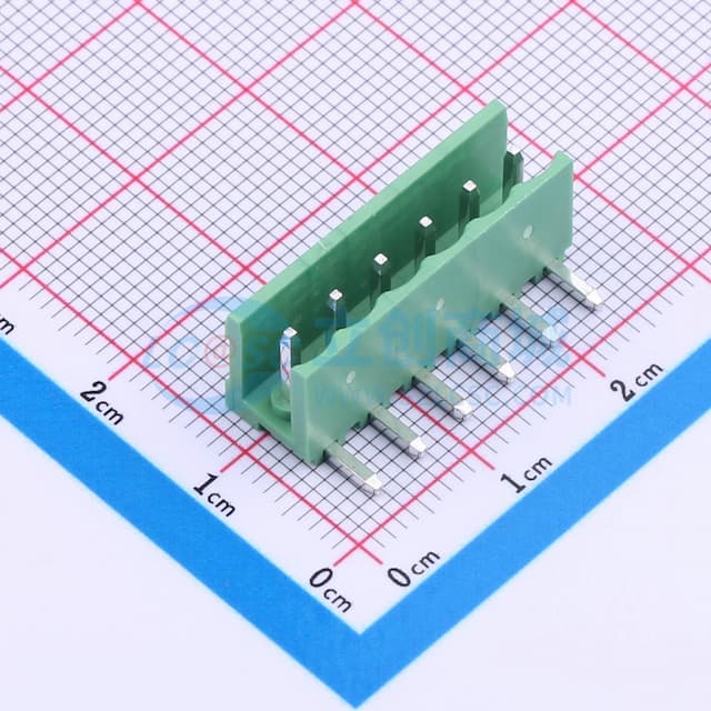 绿色 1x6P 3.96mm 排数:1 每排P数:6【插件】实物图