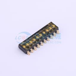 2.54mm 10位贴片平柄贴膜拨码开关缩略图
