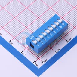 间距2.54mm 平拨,凸起式9位拨码开关缩略图