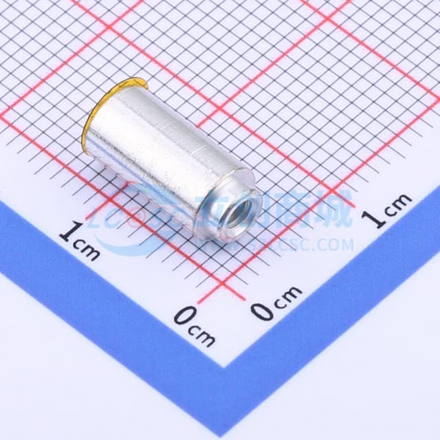 雄和远景，电路板表贴圆螺母柱，M2.5Xφ5.56X10+1.53，铜镀锡，编带装实物图