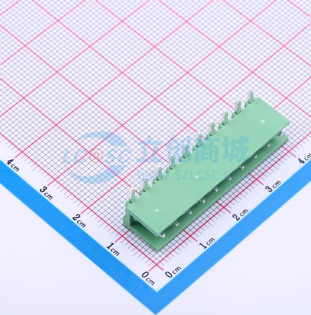 绿色 1x10P 3.96mm 排数:1 每排P数:10【插件】实物图