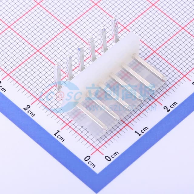 1x6P 间距:3.96mm 弯插 系列:CH实物图