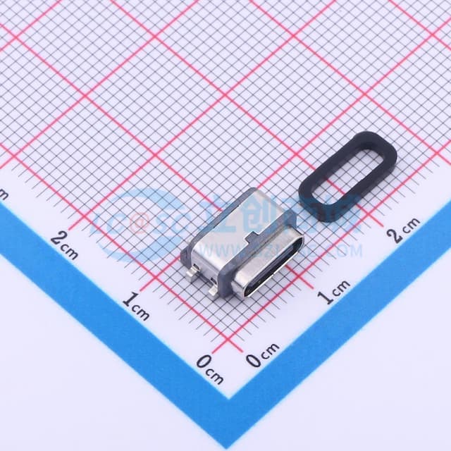 Type-C 母 卧贴实物图