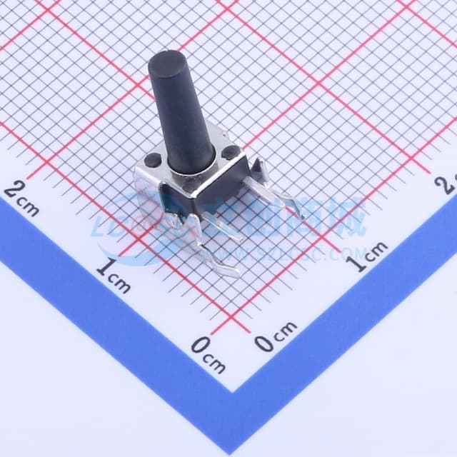 6*6*14mm 卧插 轻触开关 【插件】实物图