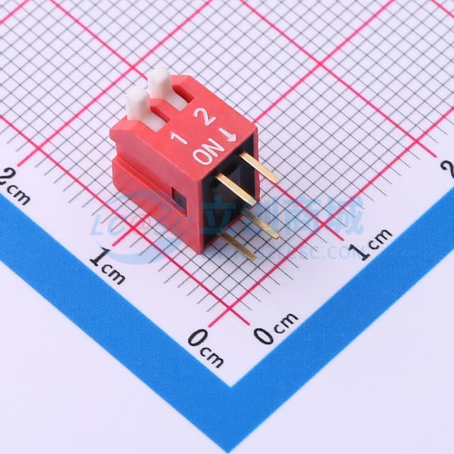 【插件】间距2.54mm 琴键2位拨码开关实物图