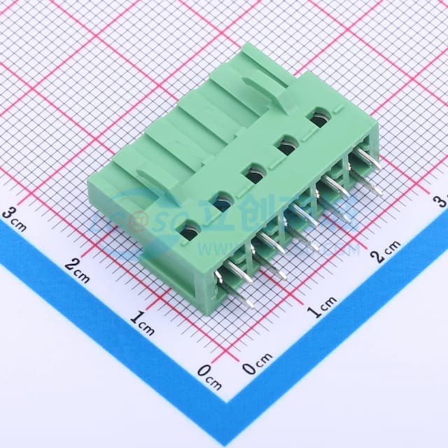 1x5P 5.08mm 排数:1 每排P数:5 【插件】实物图