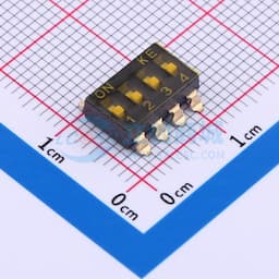 2.54mm 4位贴片平柄贴膜拨码开关缩略图