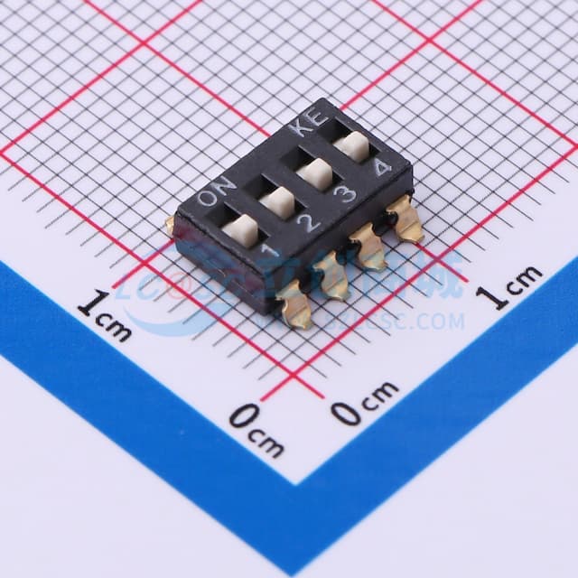 2.54mm 4位贴片高柄拨码开关卷装实物图