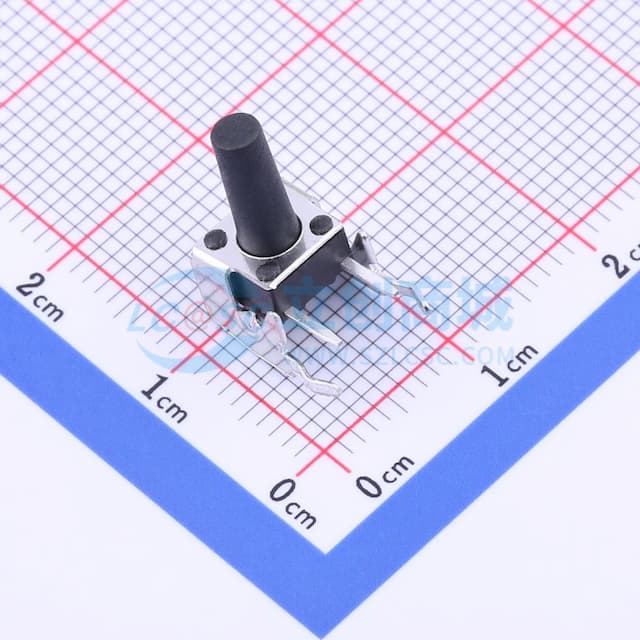 6*6*12mm 卧插 轻触开关 【插件】实物图