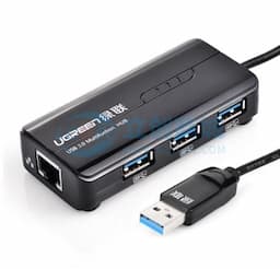 UGREEN(绿联)USB3.0分线器 USB转千兆网卡转换器扩展坞 网线转接头适用苹果笔记本 4合1【USB3.0*3+千兆网卡】20265缩略图