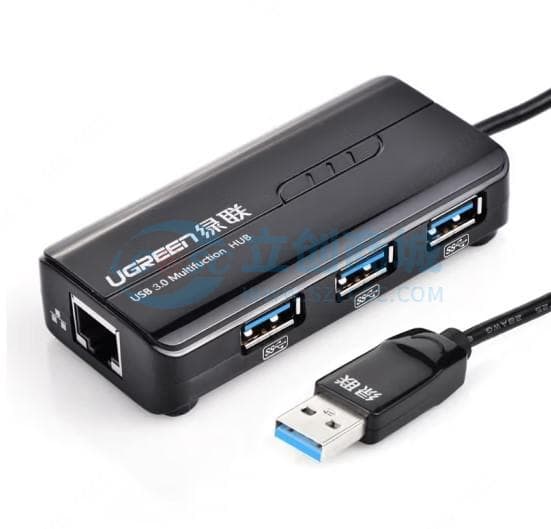UGREEN(绿联)USB3.0分线器 USB转千兆网卡转换器扩展坞 网线转接头适用苹果笔记本 4合1【USB3.0*3+千兆网卡】20265实物图