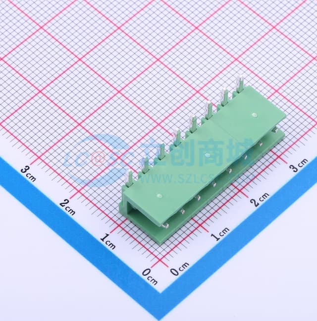 绿色 1x8P 3.96mm 排数:1 每排P数:8【插件】实物图