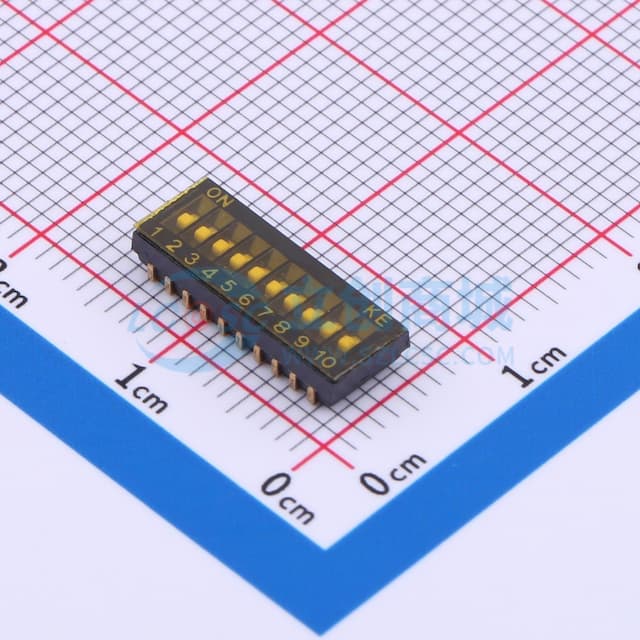 1.27mm 10位贴片拨码开关(J脚)实物图