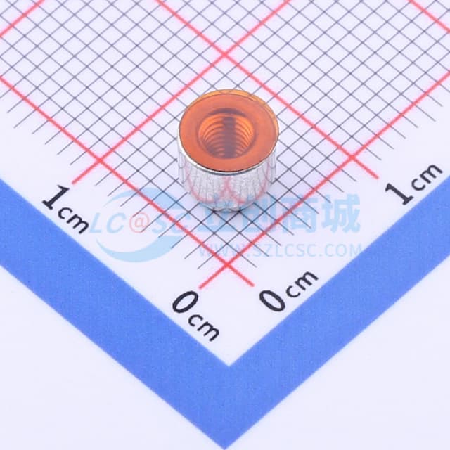雄和远景，电路板表贴圆螺母柱，M3Xφ5.56X3.5+1.53，铜镀锡，编带装实物图