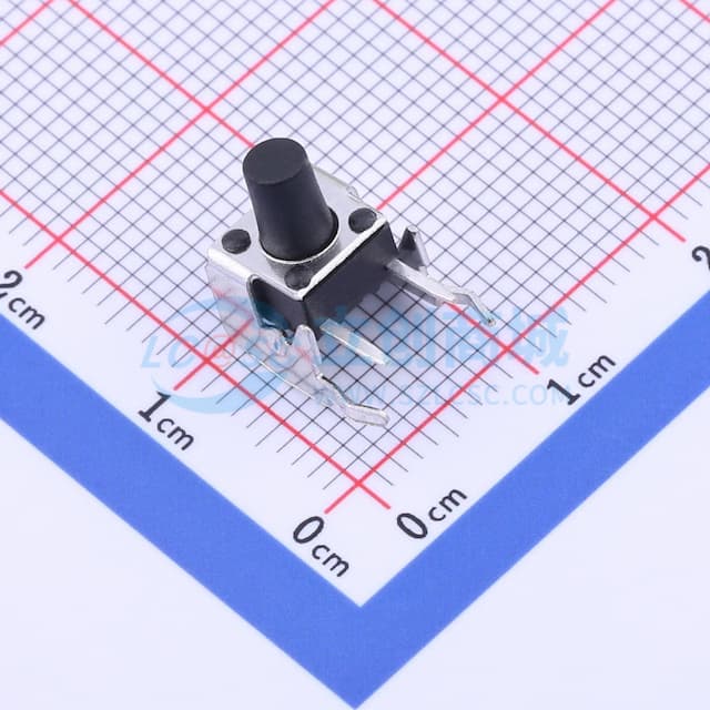 6*6*8.5mm 卧插 轻触开关 【插件】实物图