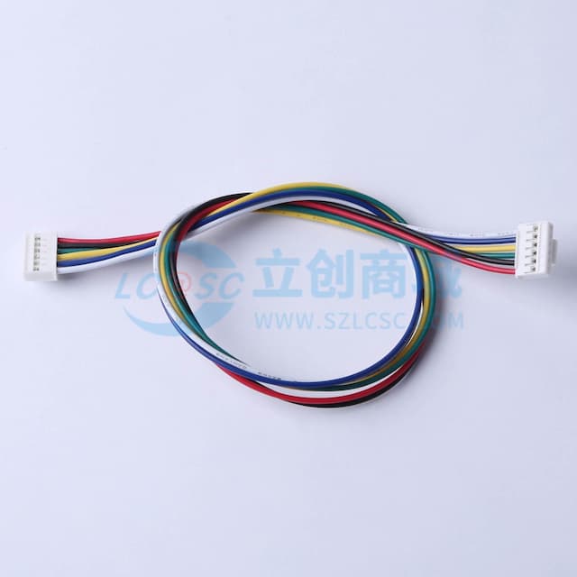 2.0mm (YH 2.0)公HSG,6P端子线，长度300，双头反向实物图