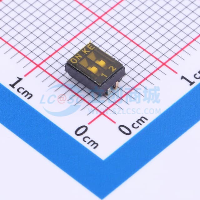 1.27mm 2位贴片拨码开关(J脚)实物图