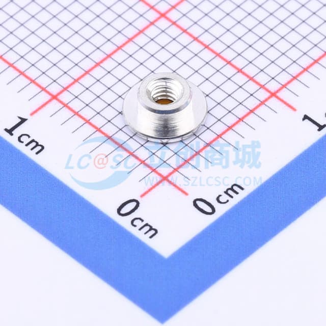 雄和远景，电路板表贴圆螺母柱，M2Xφ5.56X0.5+1.53，铜镀锡，编带装实物图