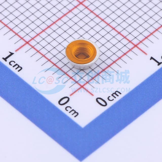 雄和远景，电路板表贴圆螺母柱，M2.5Xφ4.5X0.3+1.5，铜镀锡，编带装实物图