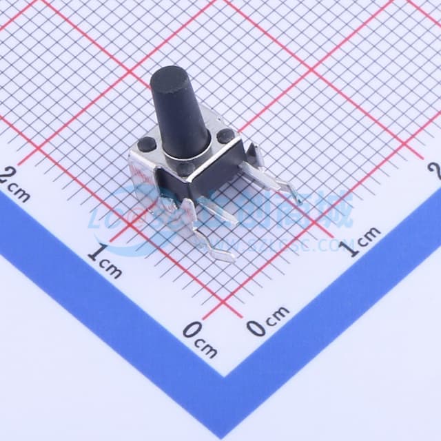 6*6*10.5mm 卧插 轻触开关 【插件】实物图